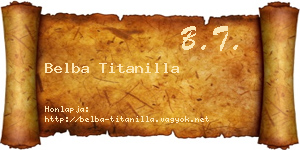 Belba Titanilla névjegykártya